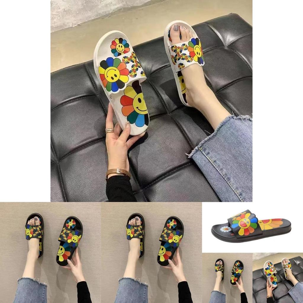 Soft And Durable Girls' Indoor/outdoor Beach Shoes With Sunflower Design