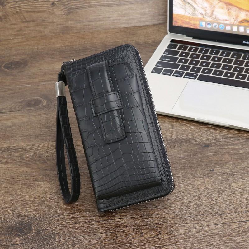 Crocodile Belly Pattern Men s Handbag Multi Functional Card Slot Large Capacity Wallet Mobile Bag Trendy 20x5x10