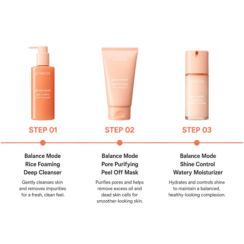 LANEIGE Get Into Balance Mode 3-Piece Set(Cleanser 80ml + Moisturizer 30ml + Mask 30ml)