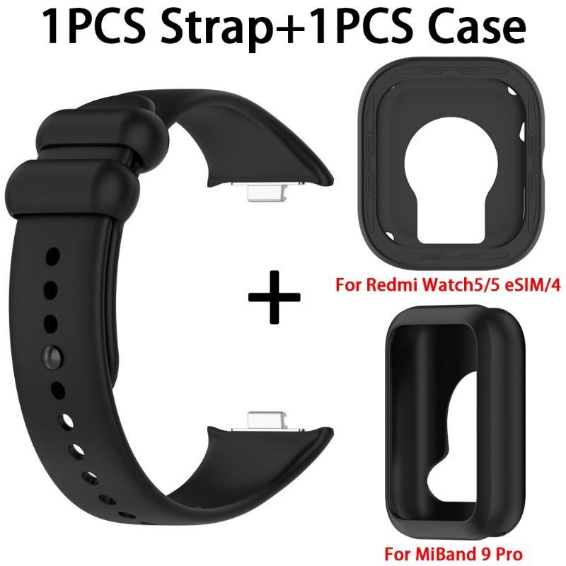 

Силиконовый чехол + ремешок для Redmi Watch 4/5, сменный браслет, ремень для Xiaomi Redmi Watch5, ESIM Smart Watchband Redmi Watch5/5 eSIM чёрный