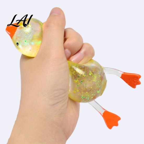 Duck Stress Ball 1/4Pcs Sugar Anxiety Relief Glitter Powder Squeeze Stretchy Toy