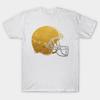 Camiseta Estampada Preta Masculina Retro Capacete de Futebol Dourado Impressão em Papel de Transferência Sem Corte Camiseta de Algodão