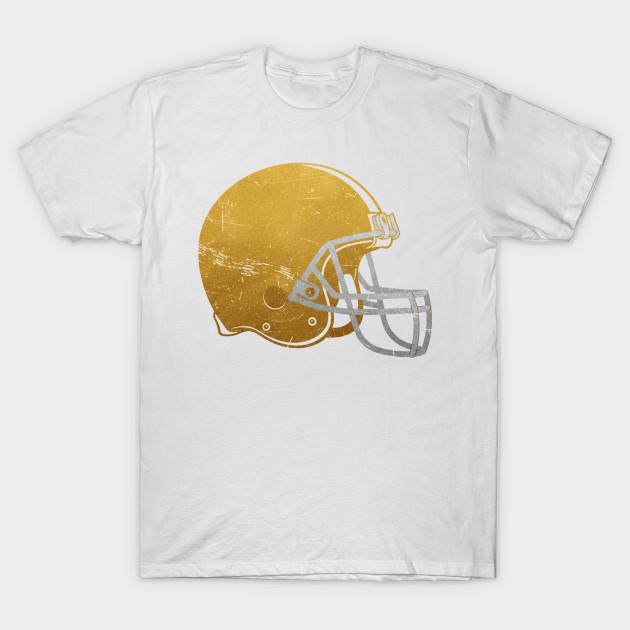

Men Black Print T-shirt Retro Golden Football Helmet No-Cut Transfer Paper Print Cotton Tshirt 3XL білий