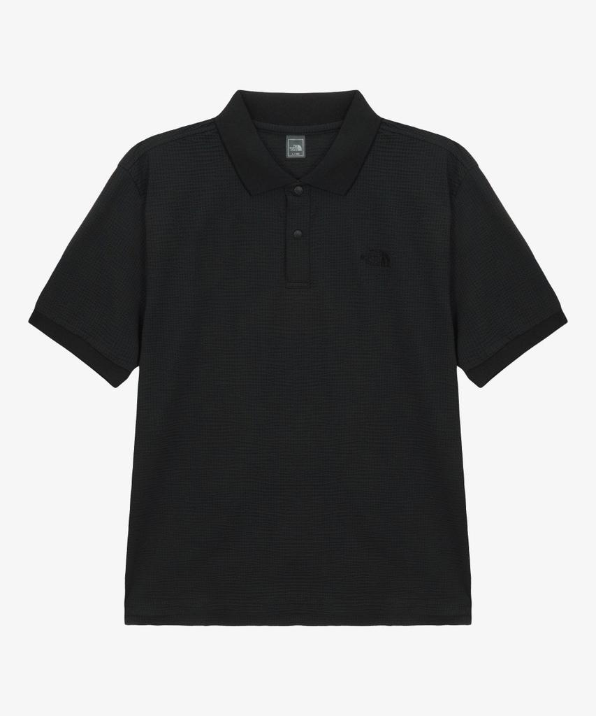 Noseupeiseu Nt7Ps13A Men'S Waffle Short Sleeve Polo Black