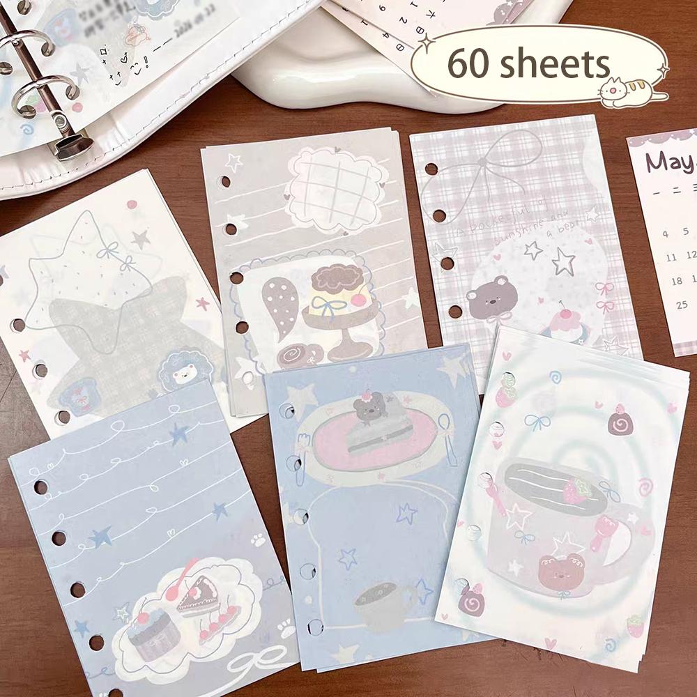 

M5 Sea Bear Replacement Core Paper, Weekly and Monthly Plan Cartoon Color Replacement Inner Pages, Loose leaf Inner Pages сірий