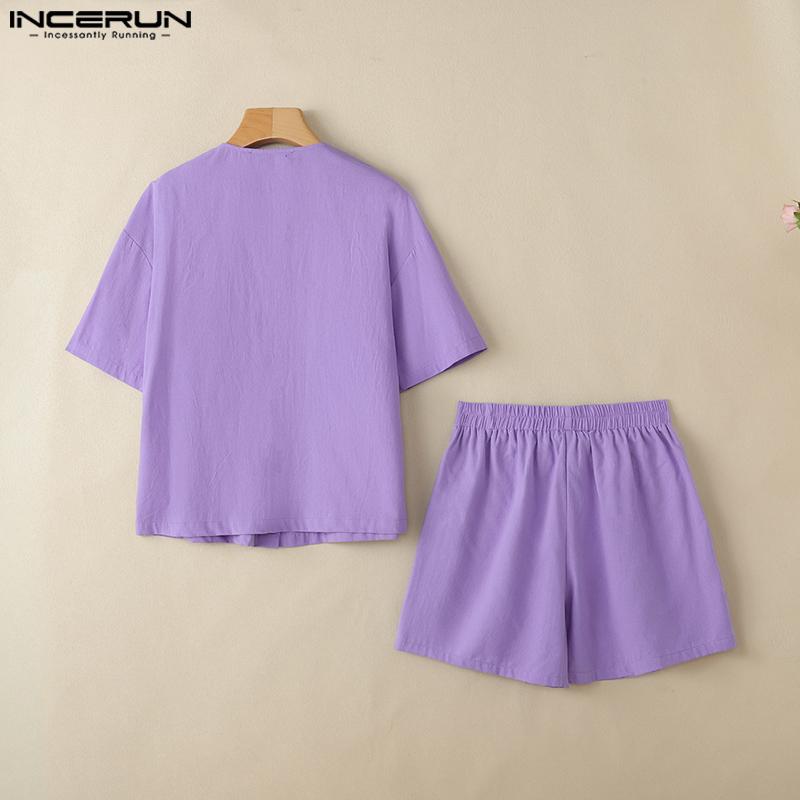 ZANZEA Women Short Sleeve Shirt and Shorts Summer Two Piece Suit Sets