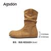 Short Boots Women's New Winter Velvet Retro Stacked Martin Boots Maillard Western Cowboy Boots