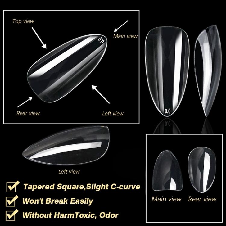 Versatile Clear Gel Nail Tips Transparent Nail Extensions Great for Daily Wear