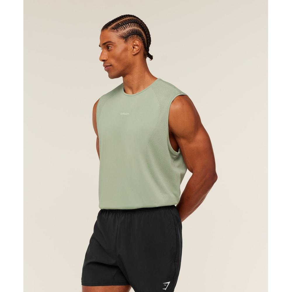 Gymshark Distance Seamless Tank Haze Green A4b5i Eddy