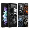 Harte PC-Handyhülle Für Samsung Galaxy Z Flip 7 6 5 4 Schwarze Hülle Für Galaxy Z Flip 3 Faltbar Stoßfest Terror Schwarzer Totenkopf Taschen