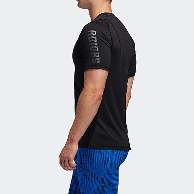Adidas T Shirts Men's Black Crew Neck Moderate Straight Fit FJ5150