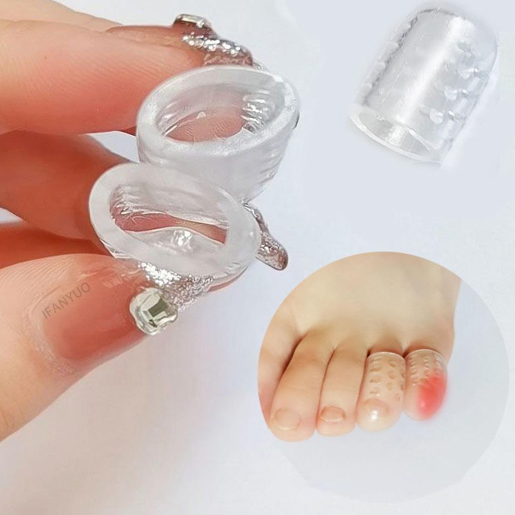 Elasticity Silicone Toe Caps Women Gel Little Toe Tube Protector Anti-Friction Breathable Foot Care Toes Separated Covers