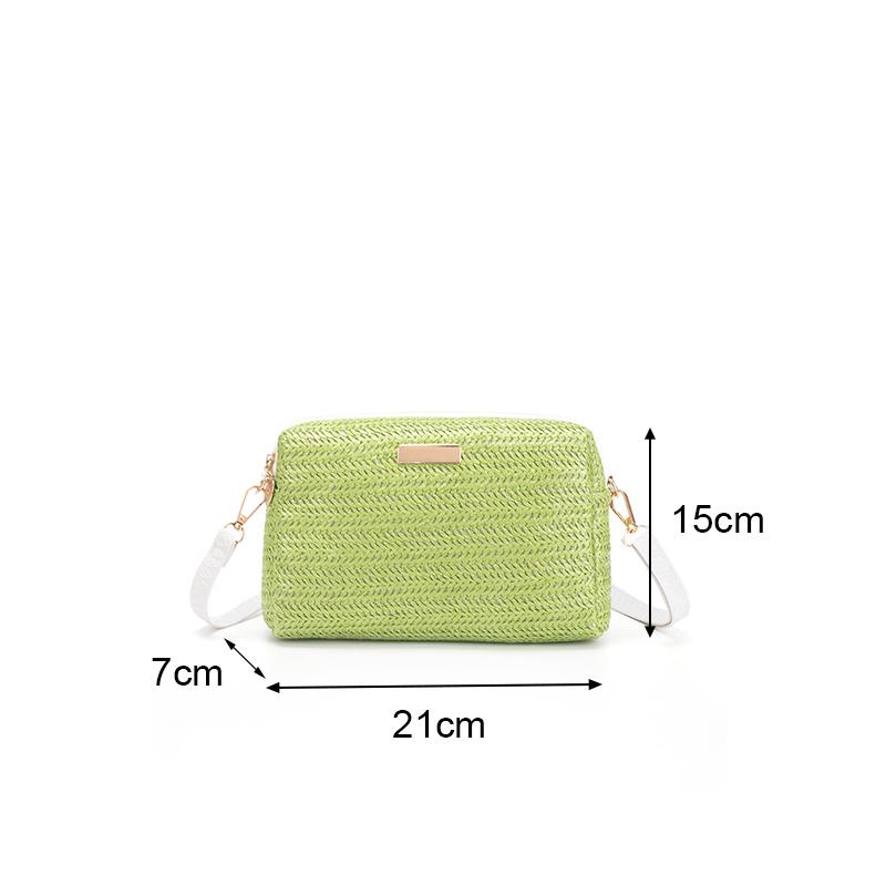 Populární malá kabelka Dámská kabelka Crossbody Nové dámské kabelky Taška přes rameno Módní taška z trávy tkaná Plážová taška