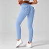 Fitness Leggings With Pocket Sports Yoga Pants Scrunch Buttons Peach Hips Workflow High Waist Running Gym Tights Women