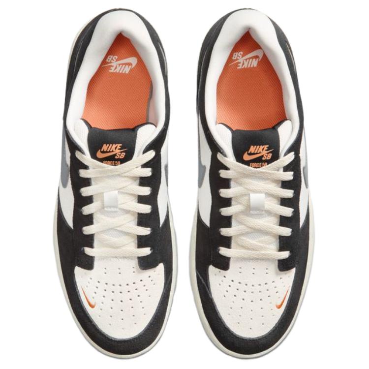 Nike SB Force 58 Tessuto, Pelle Scamosciata di Vacchetta Scarpe da Skateboard Unisex Nero Bianco Grigio DV5477-012