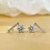 6.5mm Drop Dangle Moissanite Earrings S925 Sterling Silver Linear Chain Fine Jewelry For Women
