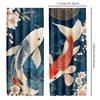 Set of 2 Japanese Koi Fish Curtains   Anime-Inspired Room Darkening Drapes for Bedroom Decoration