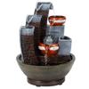 LED Tabletop Water Fountain Resin Desktop Crafts Ornaments Home Decoration AccessoriesEU Plug