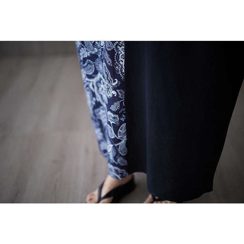 DIMANAF 2025 New Plus Size Summer Dress Women Vintage Printing Loose Casual Dress Long Linen Dress Maxi