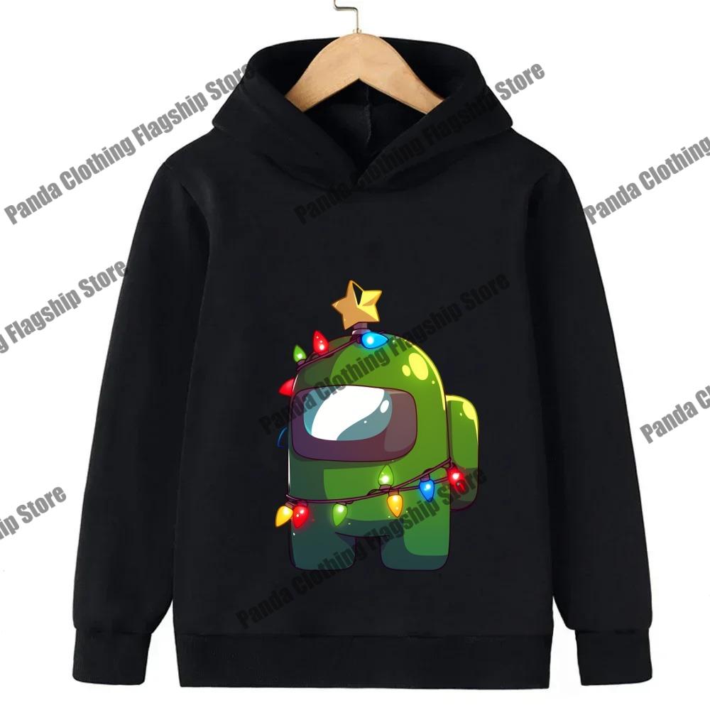 

Рождественские новые детские худи для мальчиков и девочек, розовые худи с длинным рукавом и капюшоном, детские черные худи с рождественскими элементами 100