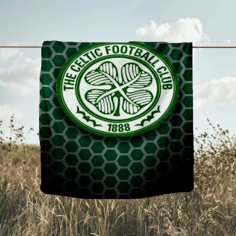 1pz Coperta Morbida in Flanella Stampata con Stemma del Celtic Football Club per Camera da Letto Adulti Soggiorno Divano Campeggio Viaggio Regali per Fan Regali di Natale