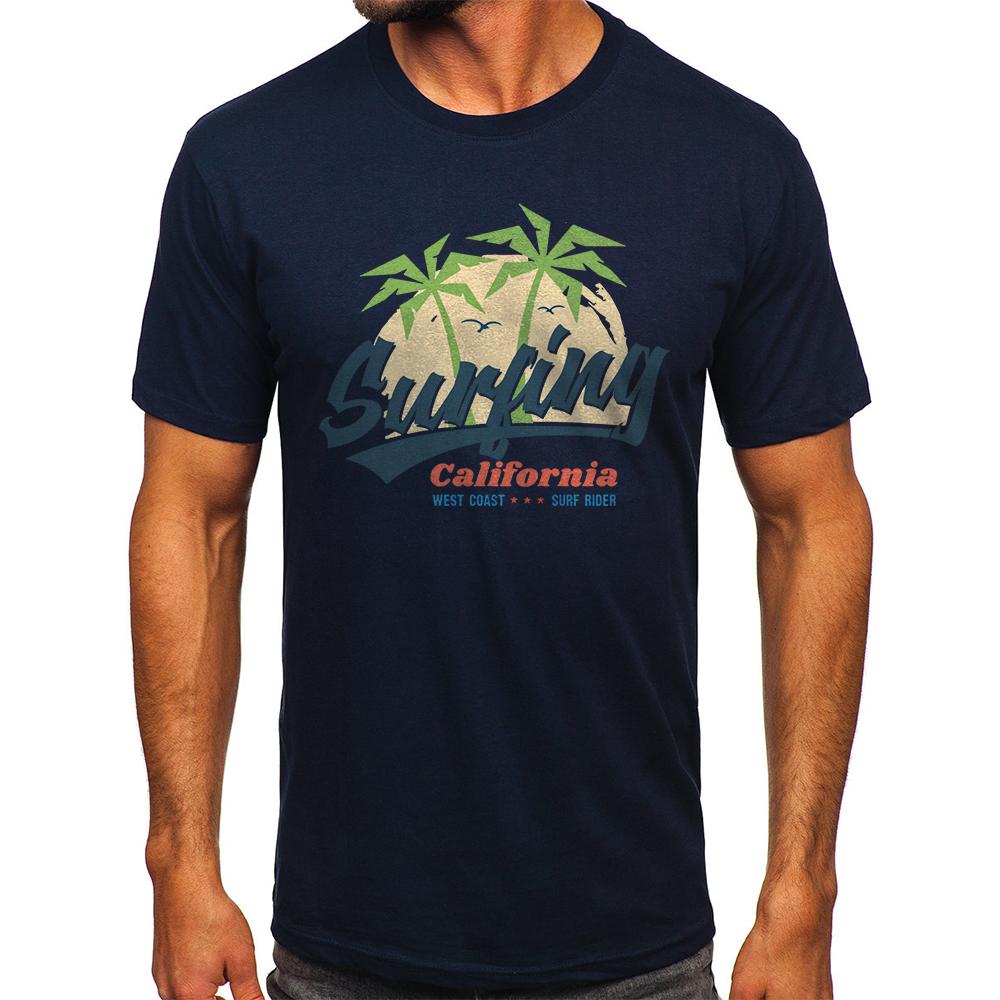 

Футболка с принтом «Surfing California Holiday» из 100% хлопка, классическая винтажная, Y2k, для мужчин и женщин, спортивная одежда, топы, футболки XXXL тёмно-синий
