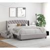 Iris - Solid and Comfortable Bed 140x200 with Base with 4 Drawers GREY Color Headboard Feet In 4 Cm - 2
