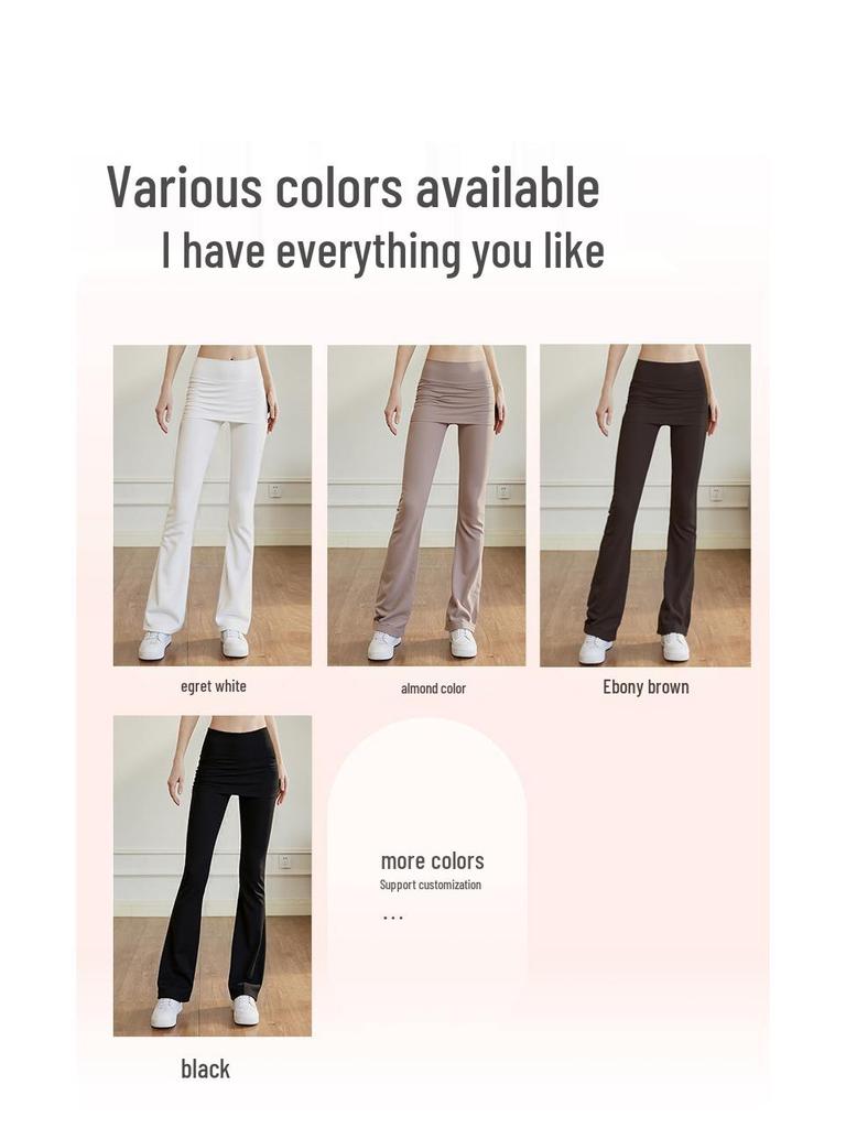 Women's Flared Yoga Pants - 2026 Spring/Summer Drawstring Dance & Pilates Pants with Butt Cover