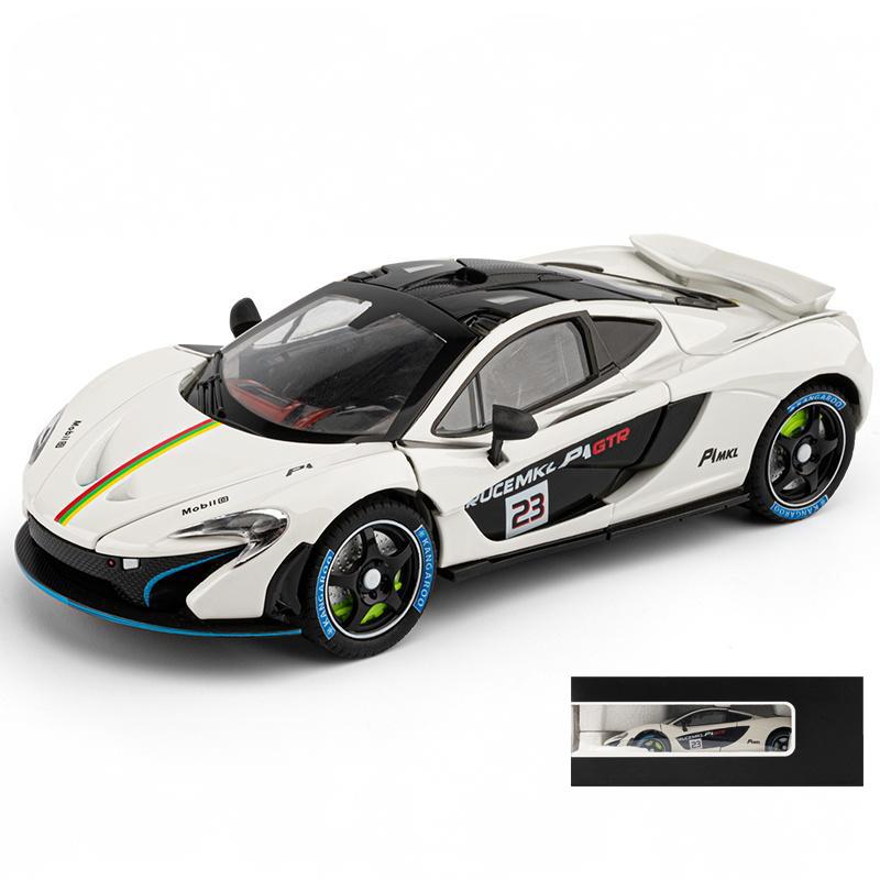 1/24 McLaren P1 GTR Supercar Alloy Diecast Model Car Sound and Light Pull Back Children's Toy Car Classic Ornaments Collection