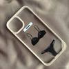 Fashion Sexy Black Lace Bra Pattern Phone Case For iPhone 16 17 Pro 15 14 13 12 11 XR XS Max 7 8Plus Underwear Clear Hard Cover
