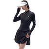 Anta Training Series Solid Color Zip Stand Collar Comfortable Breathable Versatile Long Sleeve Sun Protection Top Women Tops Basic-Black 962527701-5