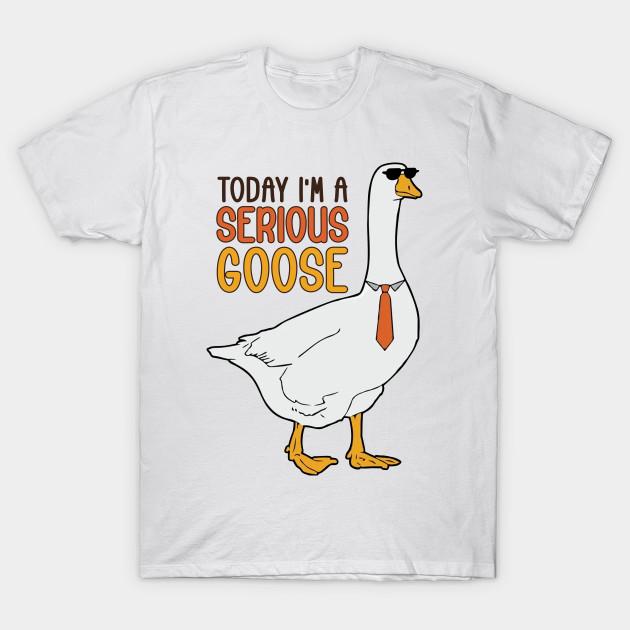 

Men Black Print T-shirt Today I M A Serious Goose Gift For Men Women No-Cut Transfer Paper Print Cotton Tshirt 3XL білий