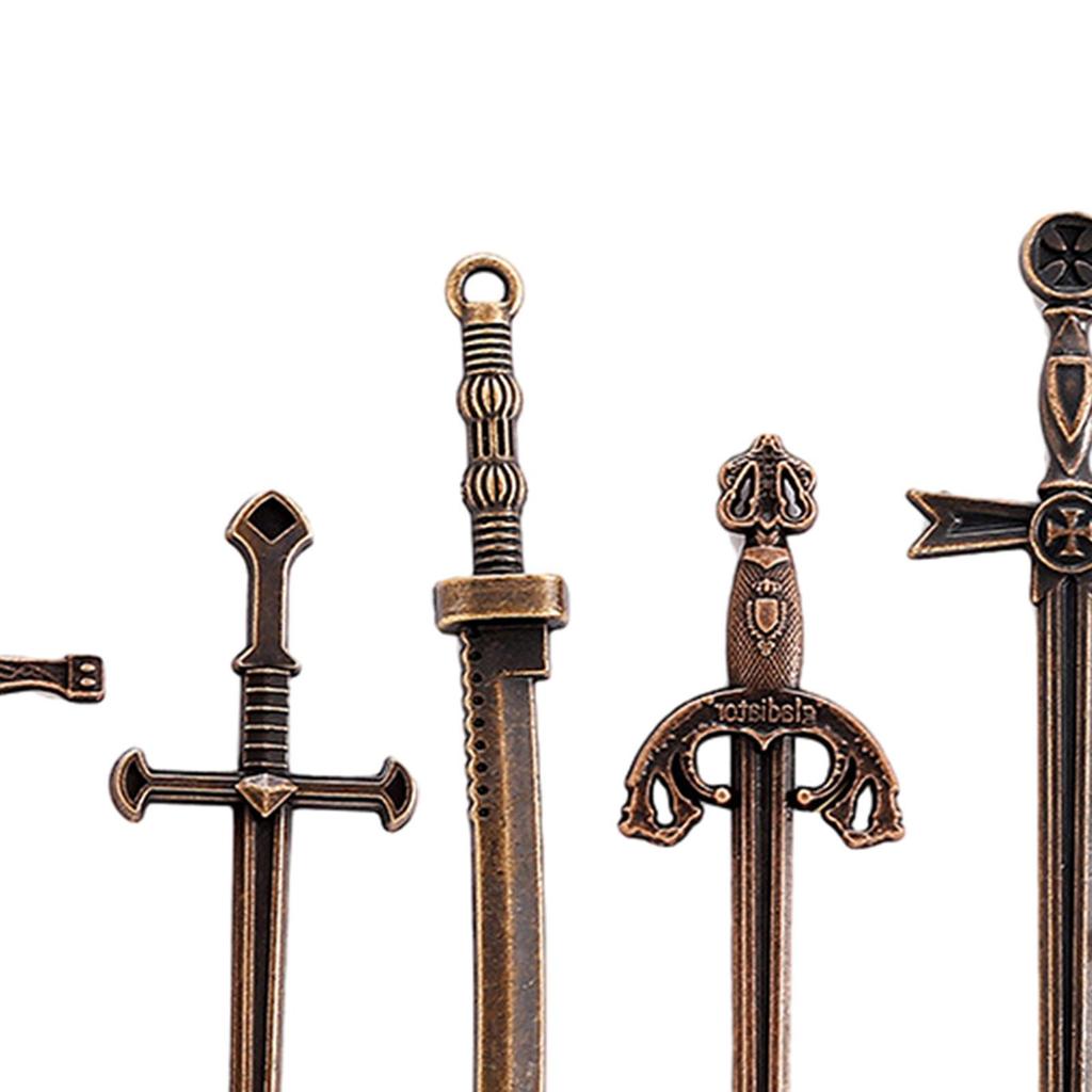 7 Pieces Alloy Swords Knife Charms, Mini Antique Sword Pendants, Charms for Necklace, Jewelry
