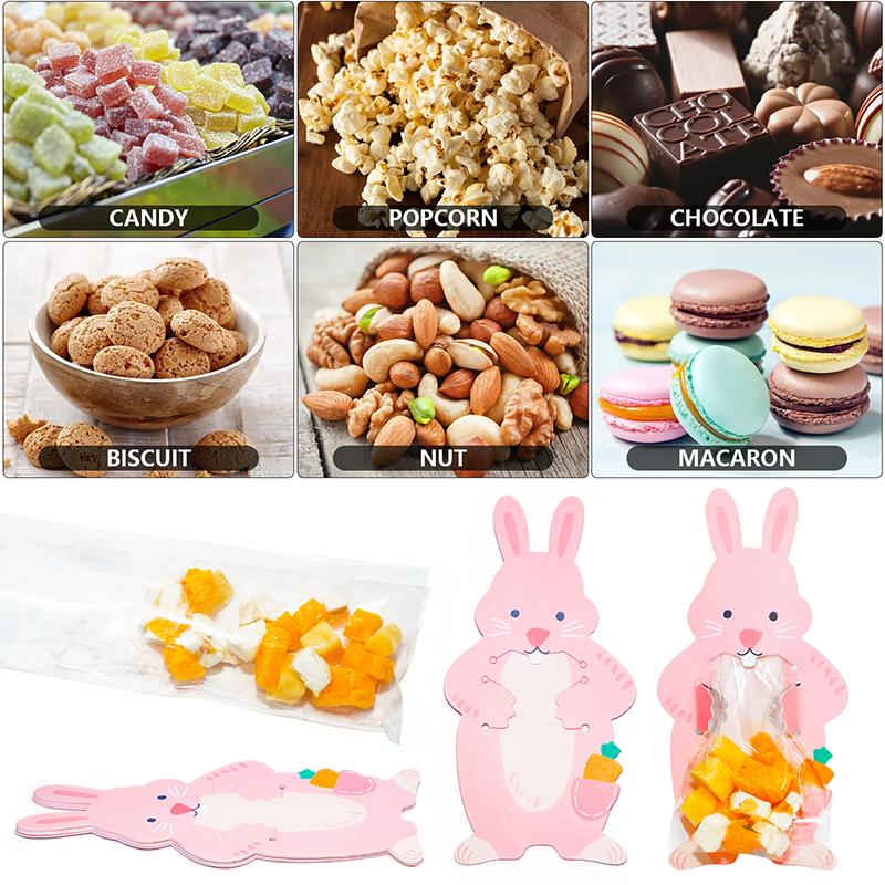 

20Pcs Easter Rabbit Lollipop Storage Bags Cartoon Candy Box Lollipop Card Container Happy Easter Party Diy Decoration Kids Gift