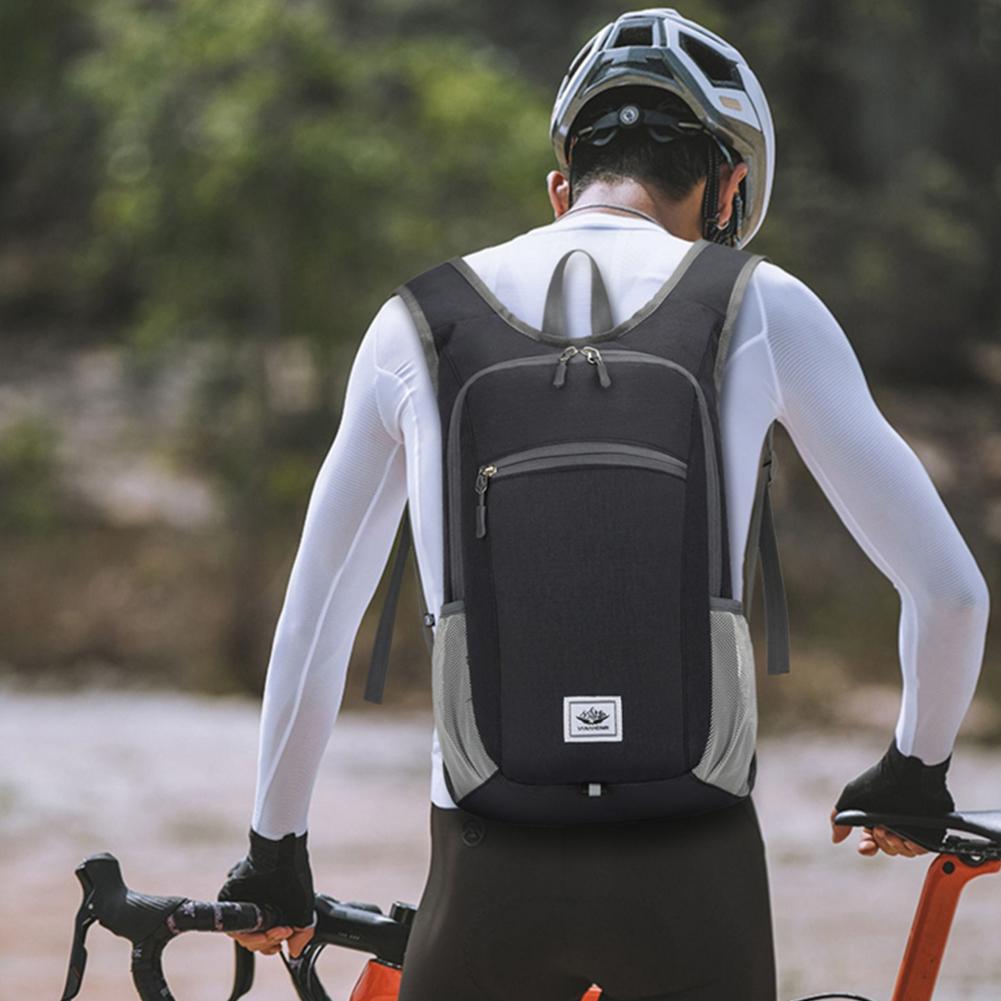 15L Portable Foldable Backpack Large Capacity Cycling Travel Daypack Reflective Mountaineering Backpack for Outdoor Sports
