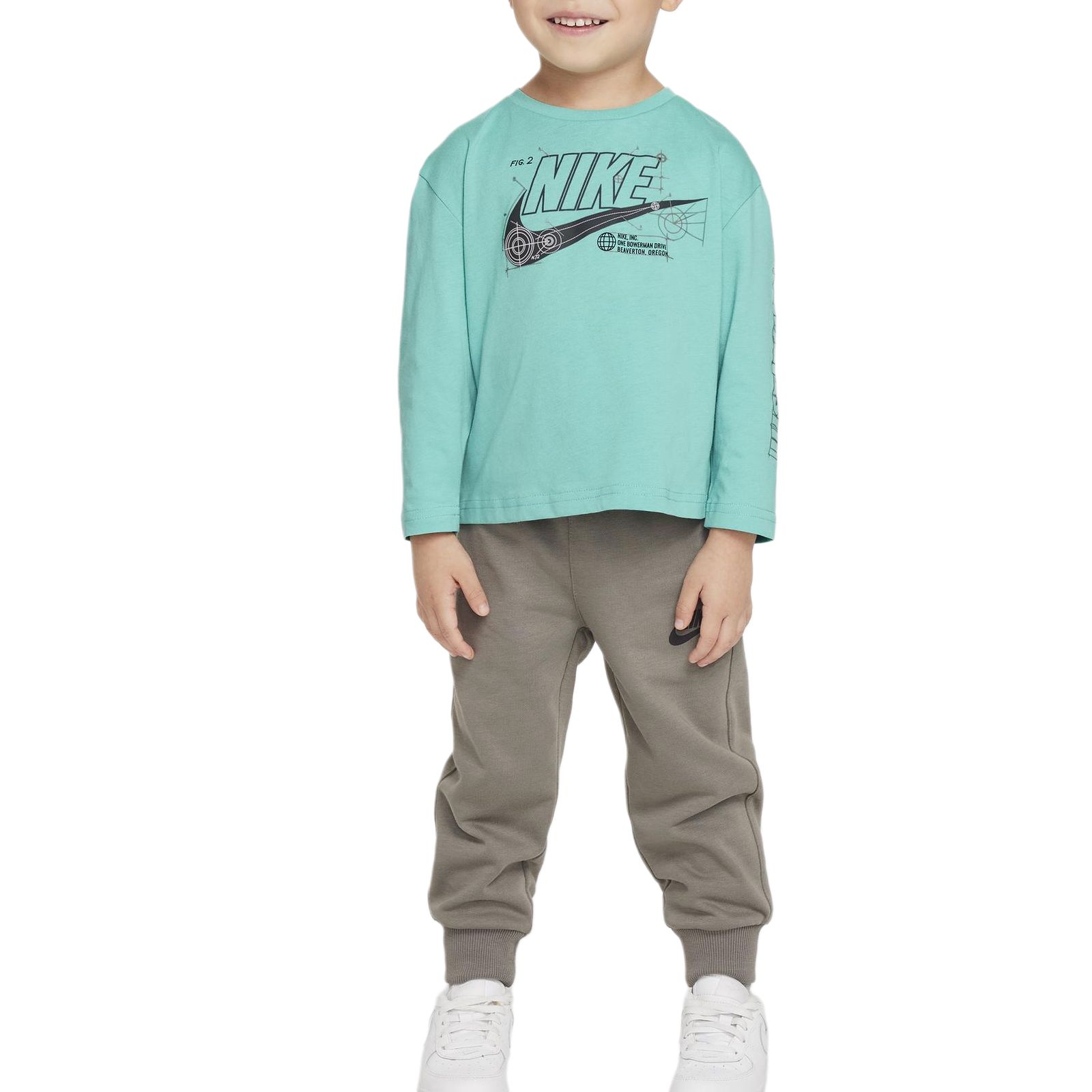 

Nike Kids Matching Sets Dark Mud Gray Infant And Toddler HV1552-053 3T