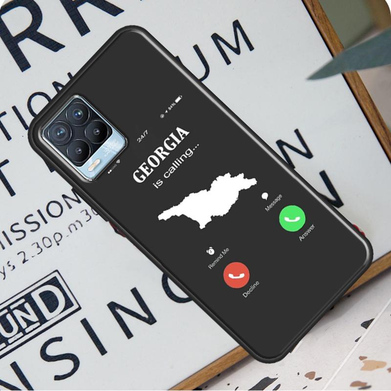 Georgia Flag Back Case For Realme 8i 8 Pro GT Neo 2 Master C15 C21 Coque For OnePlus 8T 9R Nord2 9 Pro