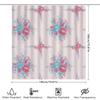 Beautiful Pink Blue Floral Print Shower Curtain Set Bathroom Decor Waterproof Fabric For Bathrooms