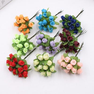 Vases Diy Garlands Home Decoration Silk Flower Artificial Flowers Roses Bouquet For Wedding Fake Flower 12PCS/Set AVE