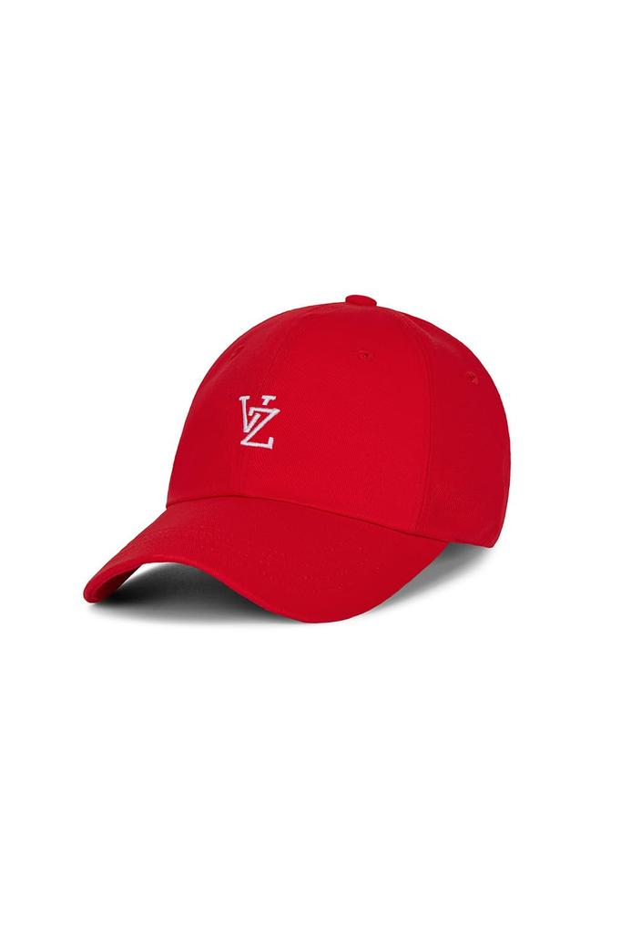Monogram soft over fit ball cap Red [VARZAR]