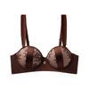 New lace satin splicing underwear women's small breasts gather and show big without steel ring upper support sexy bra