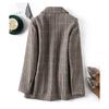 Women's Fashion British Style Loose Casual Plaid Small Suit Jacket
