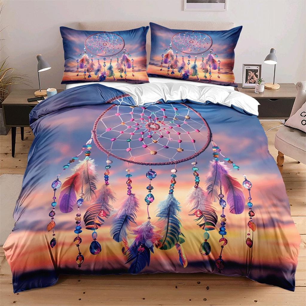 Dreamcatcher Duvet Covers for Kids Teens Queen Quilt Covers Lightweight Down Bedroom Decor 2 Pillowcases 1 Duvet Cover No Quilt
