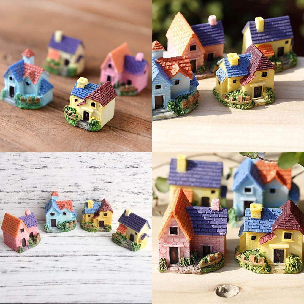 Charming Resin Mini House Villa For Enchanting Micro Landscape Decoration Craft