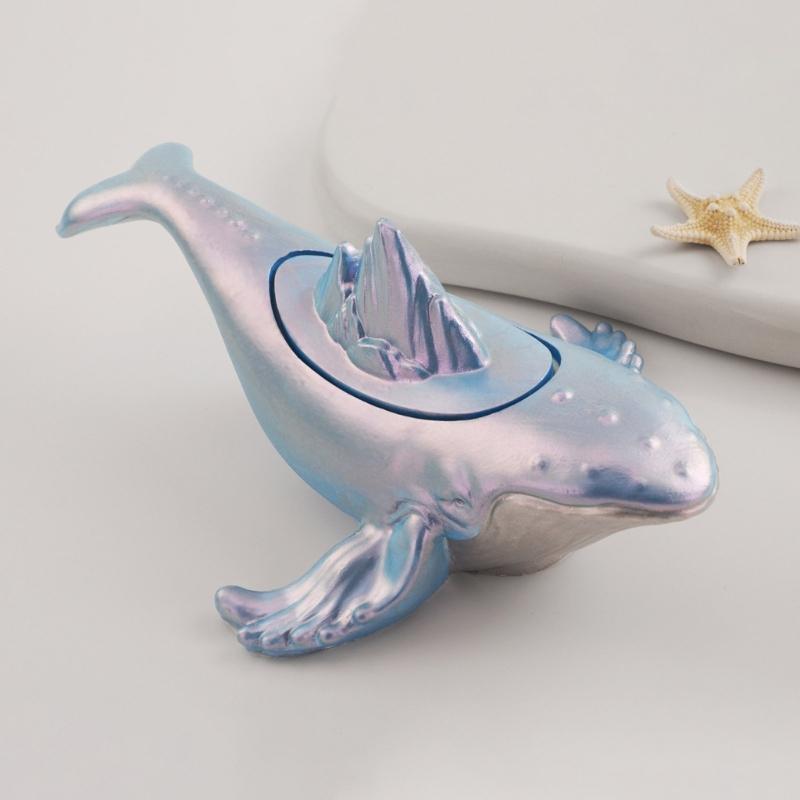 Silicone Whale Ocean Animal Storage Box Mold for Home Organization Heat Resistant Jewelry Container with Lid Mould