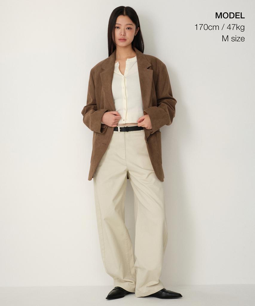 Musinsa Standard Woman Women'S Synthetic Suede Oversized Blazer [Light Brown]