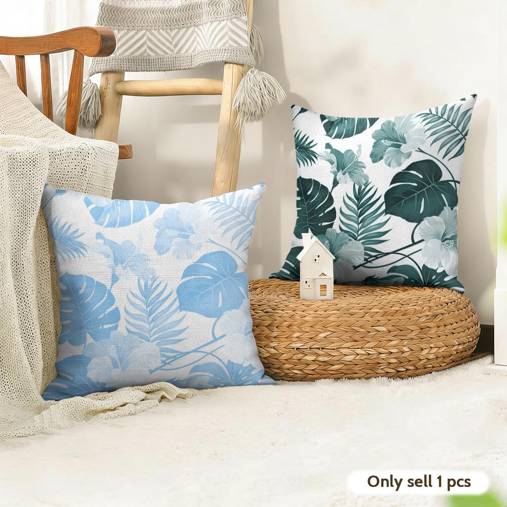 Monstera Deliciosa Art Cushion Cover Natural Linen Organic Fabric DoubleSided Printing Couch Pillow Covers Home Decor