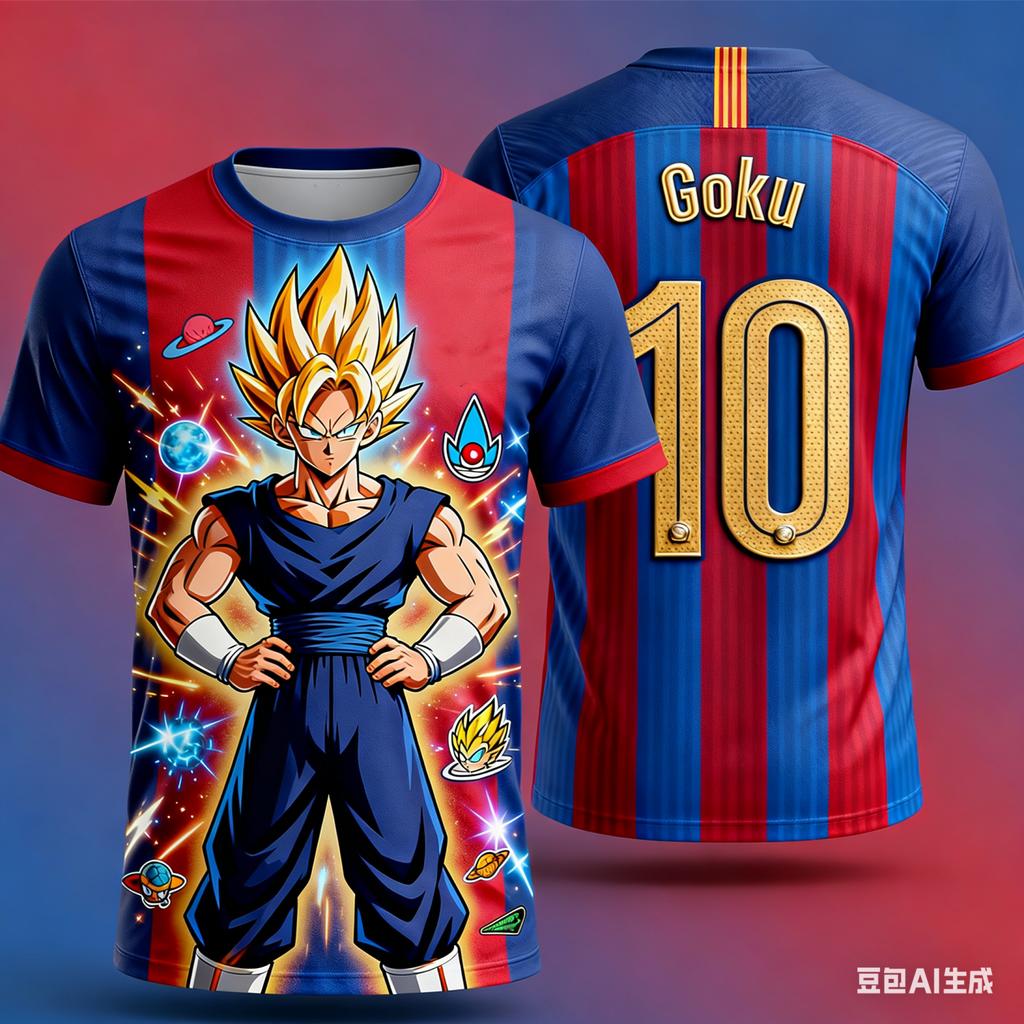 Dragon Ball Super Goku Super Saiyan 3D Printed Soccer Jersey Men's Casual Short Sleeve Anime Football Tee Children's sportswear