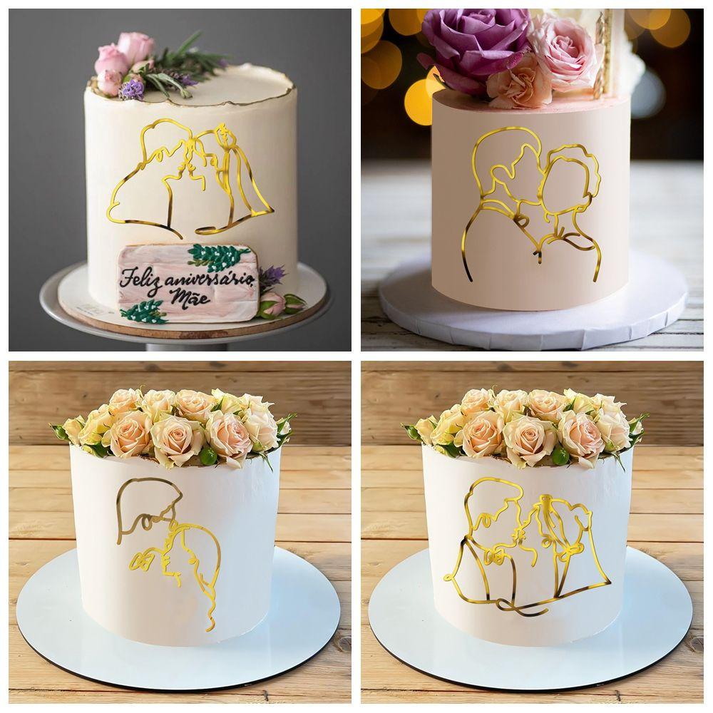 

Свадебные принадлежности ко Дню Святого Валентина, топперы для торта, абстрактные украшения для влюбленных, минималистичные линии