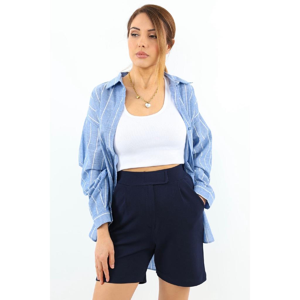 Line Damen-Lycra-Shorts mit Klettverschluss in Schwarz